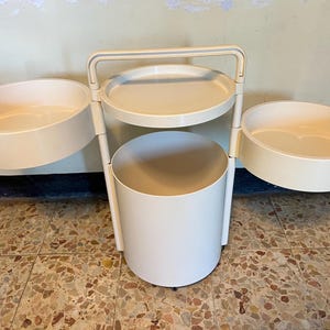 Vintage Kartell 4590 Trolley – Franco Annoni Italian Rotating Storage Table c.1970s