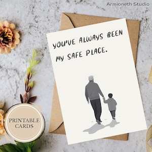 Sicherer Ort Vatertagskarte | Druckbare 5x7 faltbare Karte von Kids | Minimalistischer Gruß für Papa | Süßer Digital Download