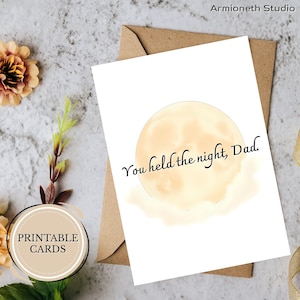 Druckbare Vatertagskarte – “You gehalten the night, Dad.” – Faltbare digitale Karte für Vater, Quiet Dad oder Vaterfigur – Sofort Download