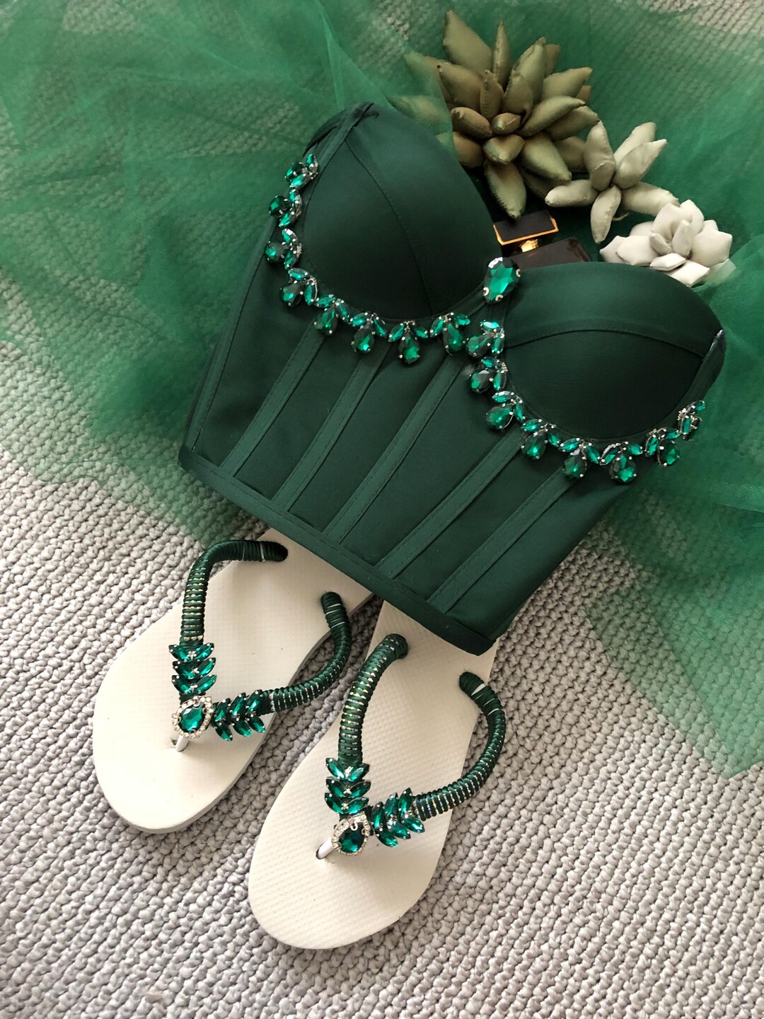Nina Corset Emerald Green main image 1