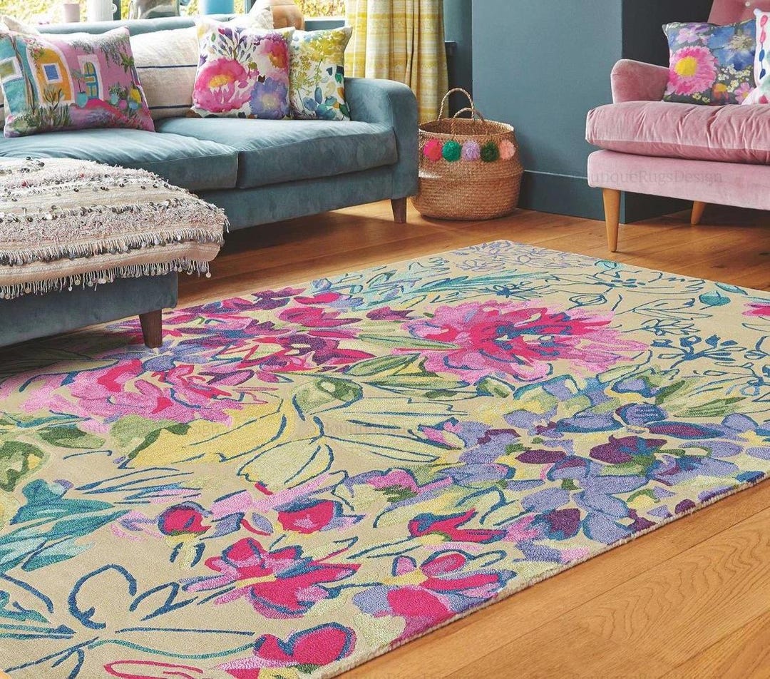 Custom Hand Tufted Boho Rug Modern Area Rug Living Room Carpet Bedroom ...
