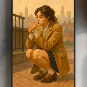 Vintage Cigarette Poster Print – Woman Lighting Cigarette Tobacco Print – Wall Art Print Bar Mancave Decoration Marlboro Cigarette Art