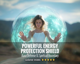 Energy Protection Shield, Personalized Report & Infused Digital Art | Aura Boundary, Negative Energy Defense