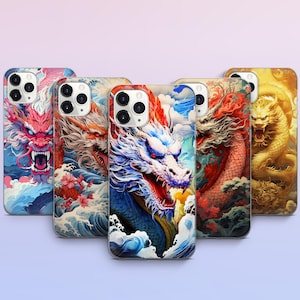 Japanischer Drache-Handyhülle Dragon Cover Für iPhone 16 Pro Max, 15 Pro, 14 Plus, 13, 12, 11 XS, GooglePixel 9 Pro XL, 8 Pro, 7 A, 6