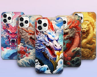 Japanischer Drache-Handyhülle Dragon Cover Für iPhone 16 Pro Max, 15 Pro, 14 Plus, 13, 12, 11 XS, GooglePixel 9 Pro XL, 8 Pro, 7 A, 6
