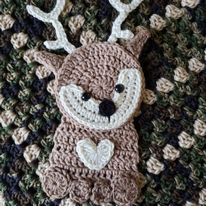 Baby Deer Camo Baby Blanket | Crochet Blanket | Hunting Nursery | free shipping