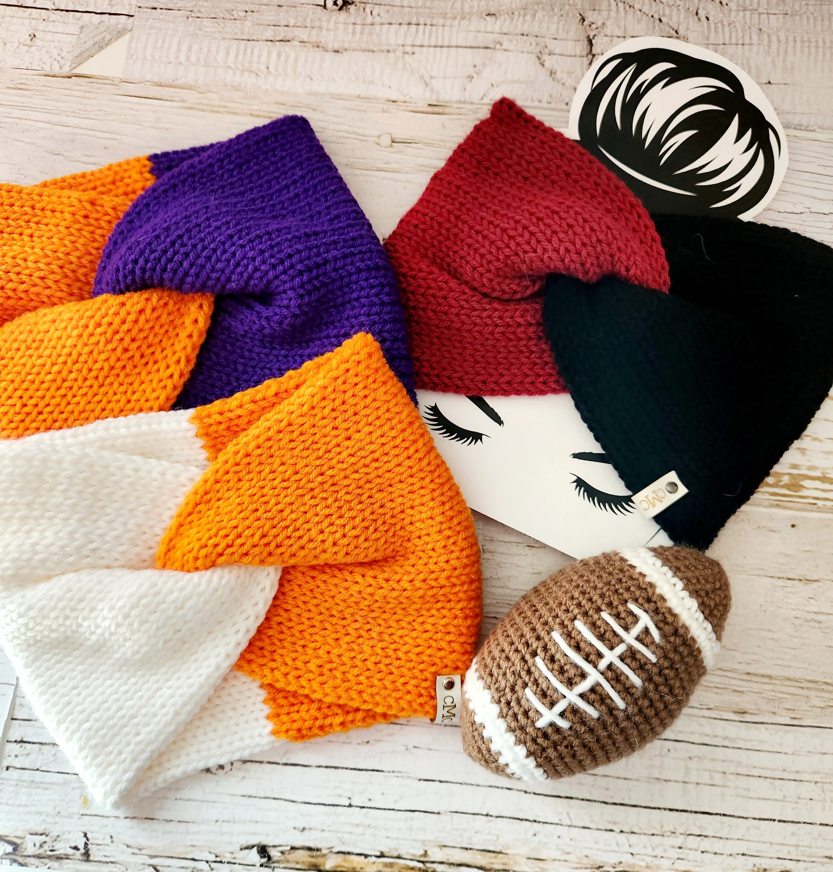 Team School Spirit Yarn POM POMS Decorative Yarn Poms, Team Color