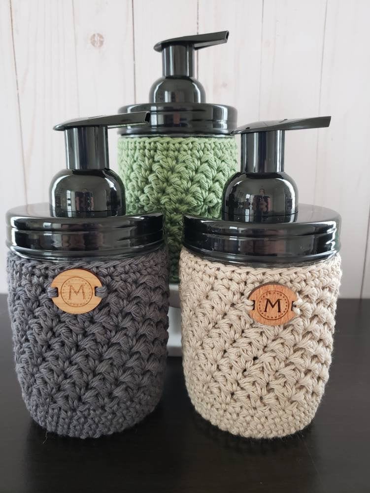 Mason Jar 100% Cotton Crochet Cozy Cozies Covers 8 oz 16 oz 32 oz WIDE mouth or REGULAR mouth