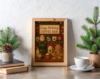 Christmas Coffee Bar Art: Gingerbread, Hot Cocoa Poster (Digital Download)