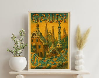 Gaudi Barcelona Art Print: Spanish Home Decor (Digital Download)