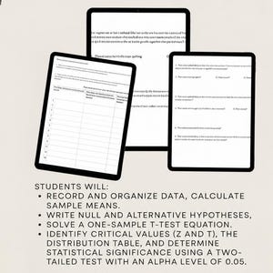 Null Hypothesis Testing with Dice | Statistics Activity & T-Test Worksheet | Statistics Activity | Homeschool Hands-on Teaching Materials