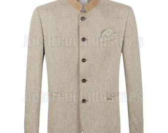 Dark Khaki Green Loden Jacket: Traditional Austrian Tyrolean Wool