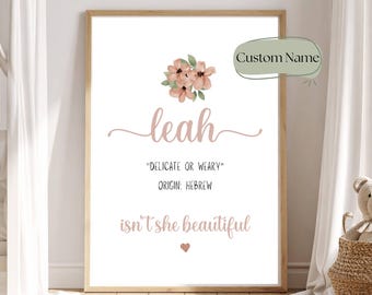 Personalized Name Meaning Print Custom Wall Art Decor Digital Download