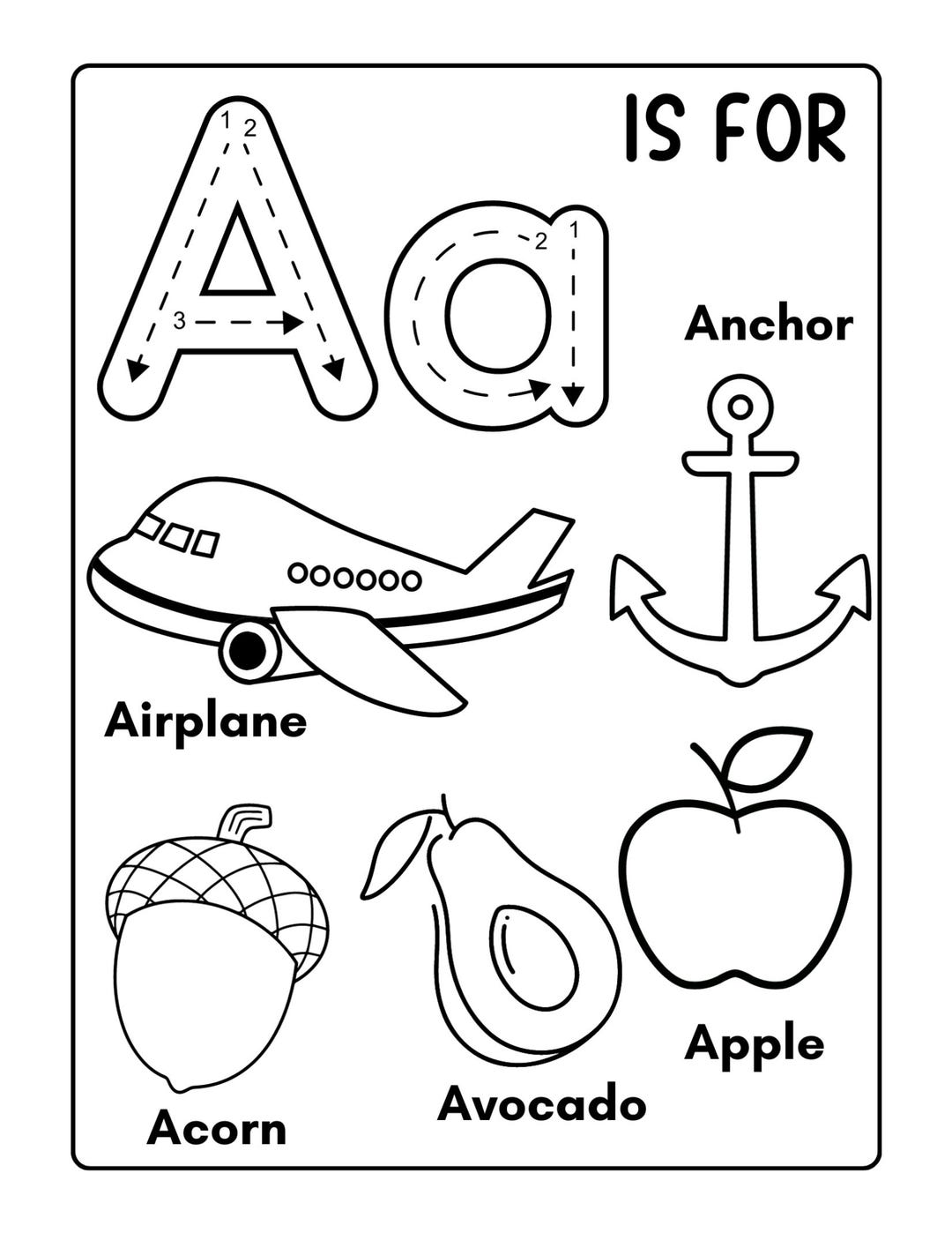 Alphabet Tracing Worksheet: A is for Apple (digital Download) - Etsy