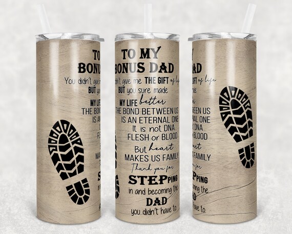 Bonus Dad Tumbler | 20 oz Skinny Tumbler | Step Dad | Stainless Steel Il_570xn