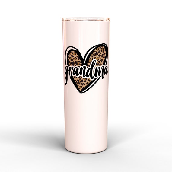 Grandma Tumbler, Grandma Gift, Gift for Grandma, Mother's Day Gift, Grandmother Cup, Cheetah Heart Mug, 20 oz Skinny Tumbler Il_570xn