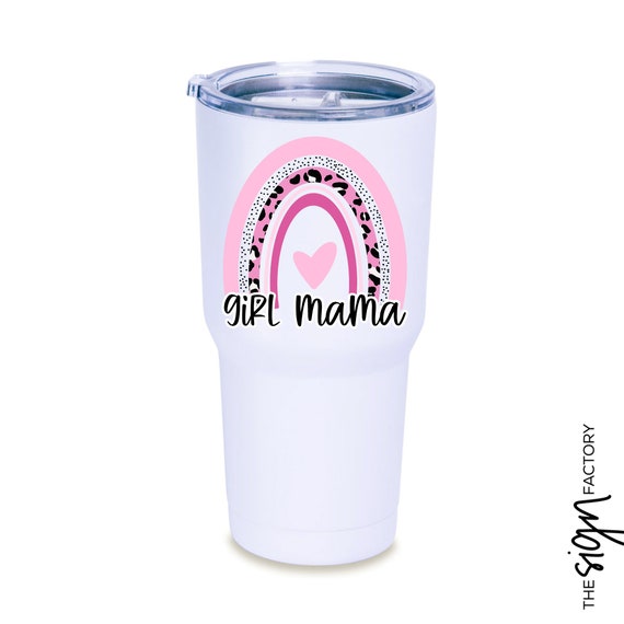 Girl Mama 30oz Tumbler, Mom Tumbler, Mom of Girls, Girl Mom, Girl Gang, Boho Rainbow, Pink, Cheetah, UV Printed Il_570xn