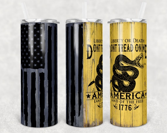 Don't Tread on Me Tumbler, Flag Cup, Guy Mug, Dad Gift, 20 oz Skinny Tumbler, Stainless Steel Insulated Tumbler Il_570xn