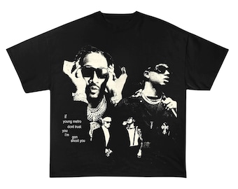 Camiseta gráfica "No confiamos en ti" / Metro Boomin, Future, Merchandising, Música, Camiseta, Ropa, Rap / Camiseta pirata vintage