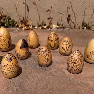 Wood burned Eggs, Easter Eggs