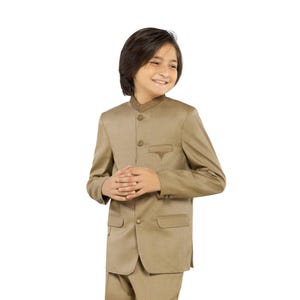 Handmade Elegant Beige Prince Suit for Baby Boys – Toddler Formal Outfit, Wedding Suit, 1st Birthday Royal Attire, Ring Bearer Clothes