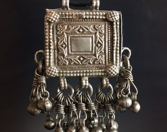 Silver Pendant #14...Rajasthani Silver Amulet, Tribal Indian Amulet, Rajasthani jewelry, tribal pendant