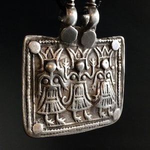 Tribal pendant #13...Rajasthan Silver Amulet, Vintage Tribal pendant, Old Silver, Rajasthan Pendant, Vintage Rajasthan jewelry