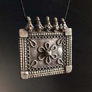 Silver Pendant #19...Rajasthani Silver Amulet, Tribal pendant, Vintage Silver Amulet, Old Silver, Rajasthan Vintage jewelry