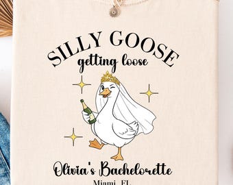Personalized Goose Bride Bachelorette Tee | Custom Goose Bridal Party Shirt Comfort Colors | Funny Bride Squad Gift Unisex