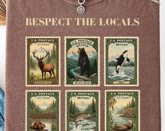 Camiseta "Respeite os Locais" do Noroeste do Pacífico | Camiseta Comfort Colors Natureza Vida Selvagem | Noroeste do Pacífico | Presente Unissex para Amantes de Trilhas e Atividades ao Ar Livre | Parque Nacional