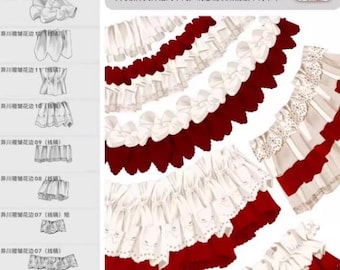 Pleated skirt,two-tone + plain line/ PDF file please copy the link to search on Google