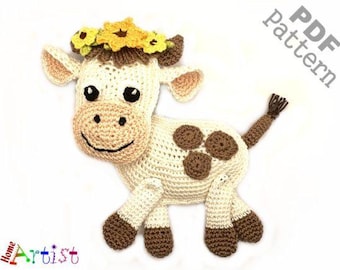 Cow Ragdoll Crochet Pattern – Farm Animal Amigurumi (PDF Pattern)