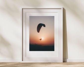 Sunset Paragliding Wall Art