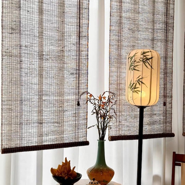 Custom Window Blind – Handwoven Ramie Curtain for Organic Modern Home Decor, Japanese-Style Curtain | Natural Room Divider & Doorway Screen