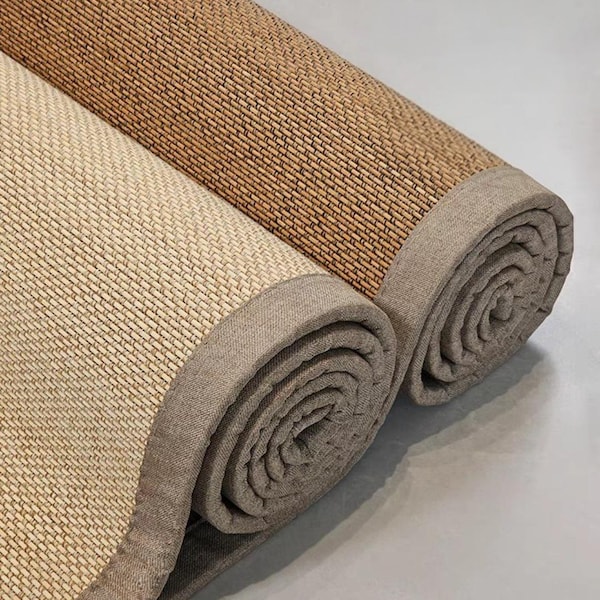Custom Sized Japanese Style Tatami Bamboo Mat Woven Carpet Premium Handmade Eco-friendly Traditional Asian Modern Thickness 0.716cm