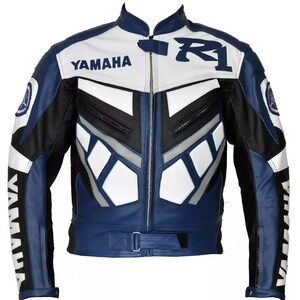 Blouson de course moto en cuir pour homme YAMAHA R1 fait main – Équipement de motard haut de gamme