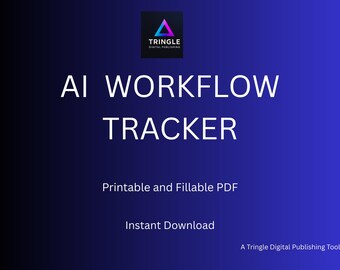 Rastreador de flujo de trabajo de IA: PDF imprimible y rellenable para productividad con IA