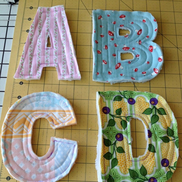 Quilted Soft Fabric Name Letters