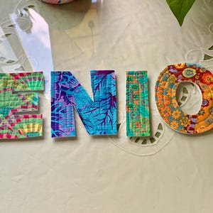 Quilted Soft Fabric Name Letters