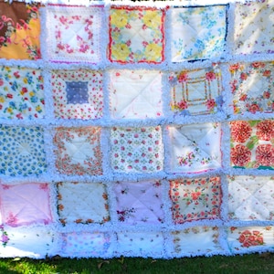 Deposit Listing Your Hankies Vintage Hankie Handkerchief Rag Quilt Made to Order for You image 7