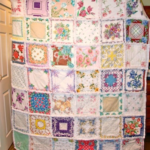 Deposit Listing Your Hankies Vintage Hankie Handkerchief Rag Quilt Made to Order for You image 4