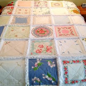 Deposit Listing Your Hankies Vintage Hankie Handkerchief Rag Quilt Made to Order for You