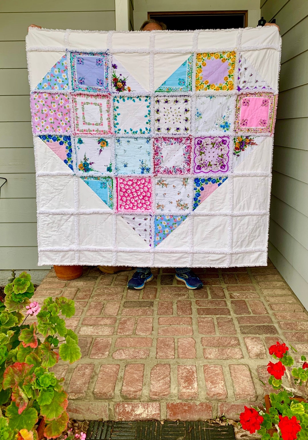 Vintage Style Hanky Heart Rag Quilt Made to Order Etsy