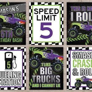 Monster Truck Party Signs, Monster Truck Party Printables, Monster Truck Party Decor, Monster Truck Party Decorations, Birthday Party