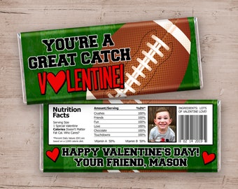Football Valentine Candy Bar Wrappers - Football Valentines - Football Valentine's Day Printable