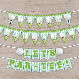 Golf Retirement PAR-TEE Party Banner - DIY digital U Print - Instant Download