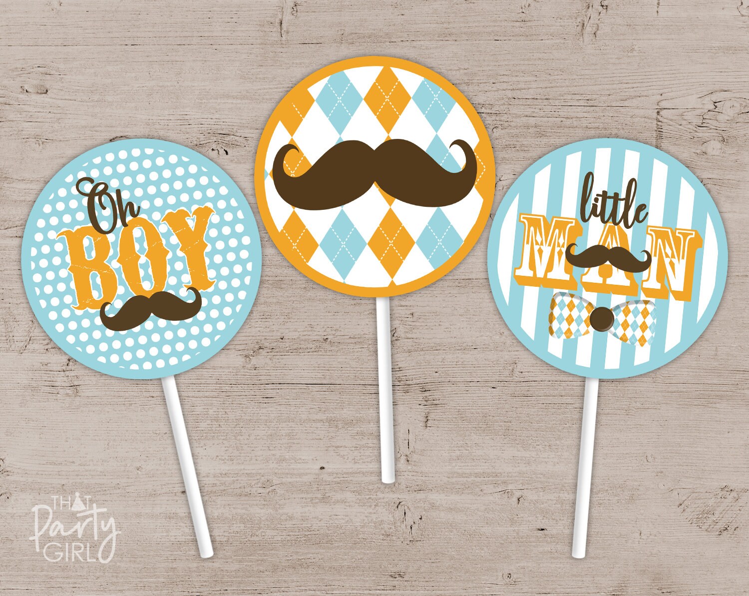 DIY Mustache Bash Party Ticket Style Invitations Digital U Etsy
