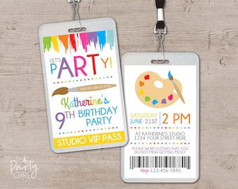 Art Party Invitation, Art Birthday Invitation, Art Party Invite, Paint Party Invite, Paint Party Invitations, Paint Birthday, Art Birthday