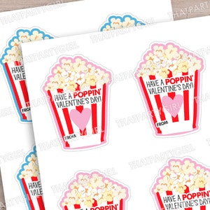 Druckbare Popcorn Valentinstag, Kinder Valentinstag Karte, Junge Mädchen Valentine Poppin ', Popcorn Schule Kinder Valentinstag, DIY Sofort Download