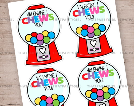Printable Valentine's Day Gumball Cards I 